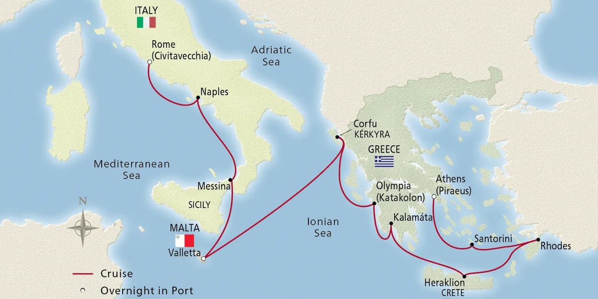 Map of Cities of Antiquity itinerary