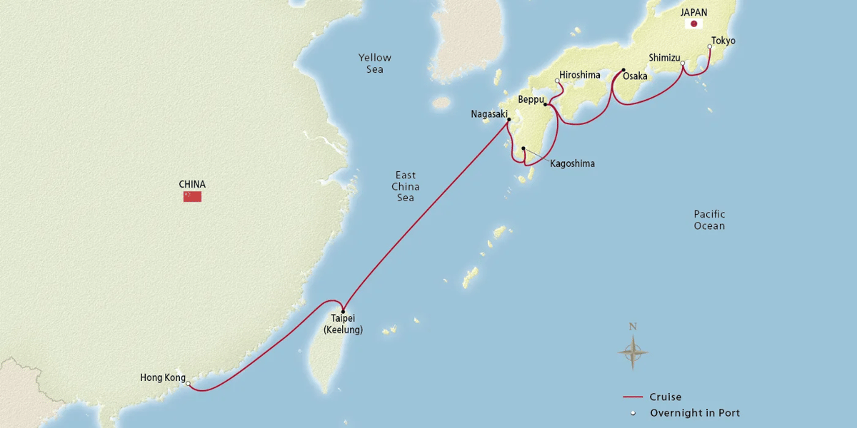 Map of Far Eastern Horizons itinerary