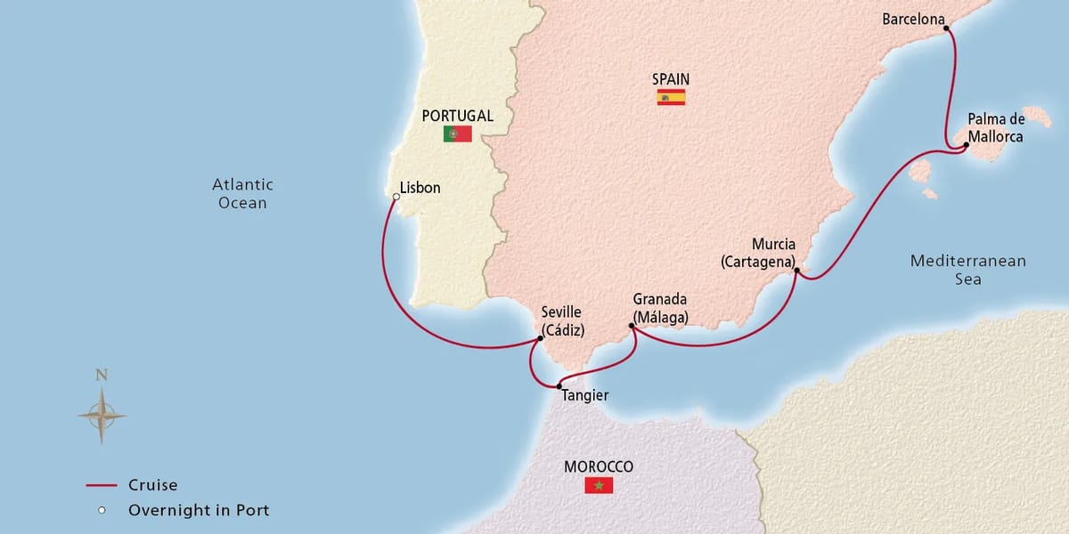 Map of Spain & Portugal Discovery itinerary